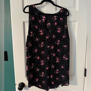 Floral Black Sleeveless Top
